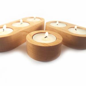 Premium Handmade Wooden Candle <b>Holder</b> Decorative <b>Tealight</b> Stand Rustic Farmhouse Table Centerpiece Home Living Wedding Party - Product Image 5