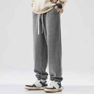 Pantalones de chándal para hombre 2026 al por mayor, con logotipo personalizado, de lona, poliéster y algodón, 332 g/m², estilo vintage, casual, de pierna recta, holgados, de forro polar, lavados, impermeables - Product Image 5