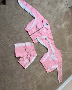 Wholesale Custom Printed Plus Size Nylon Windbreaker <b>Jacket</b> and Shorts Set <b>Summer</b> Streetwear Water Resistant Tracksuit - Product Image 2