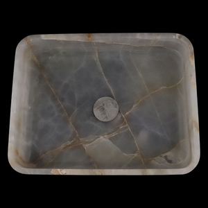 Lavabo Rectangular de Ónix Azul, Lavabo de Piedra Natural con Acabado Cepillado, Resistente al Fuego, Moderno, para Cocina, Comedor, Sala de Estar - Product Image 3