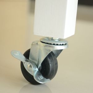 Carrito de Isla de cocina de diseño Simple, tapa de madera de goma, dos ruedas bloqueables, cajones de almacenamiento únicos para utensilios, fácil almacenamiento - Product Image 1