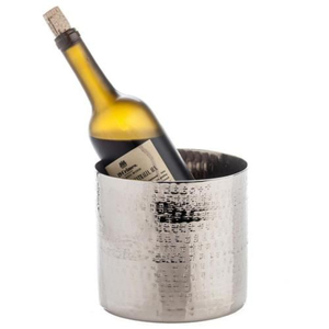 Luxury Hammered Stainless Steel Wine Cooler Bucket Walled Champagne Chiller For High <b>End</b> Hotels And Modern Home Bar Decor - Product Image 1