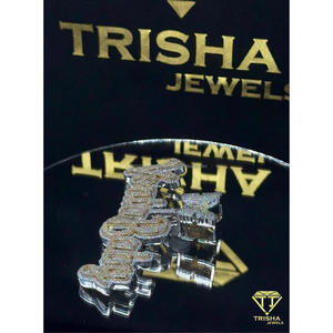 Personalized Butterfly <b>Name</b> <b>Plate</b> Pendant Vonta Baby VVS Lab Grown Diamond 925 Sterling Silver Luxury Jewelry By Trisha Jewels - Product Image 3