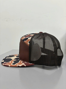 หมวกแก๊ปทรง Trucker 7 แผง ปักลายหนังด้วยเลเซอร์ตามสั่ง คุณภาพสูง ลายพราง ด้านหลังเป็นตาข่าย ทรงกลาง ปีกหมวกแบน - Product Image 2