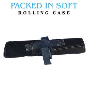 Kit Profesional de Cuchillos para Acabado de Pezuñas de Caballo, Cuchillo con Extremo de Latón Negro, Cuchilla Grande de Doble Cara para Recortar, Lima de Punta, Pulidor y Estuche - Product Image 5