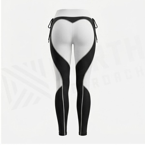 Leggings taille haute pleine longueur North Approach avec blocs de couleur contrastés, bande latérale et cordon de serrage, pantalon de yoga extensible sans couture - Product Image 2