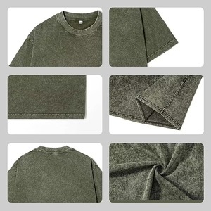 T-shirt vintage délavé pour homme, coupe oversize, streetwear, coton épais, logo personnalisé, t-shirt délavé, fabrication OEM, vente en gros de vêtements en vrac - Product Image 5