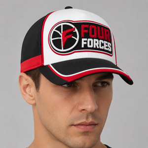 Gorra de Béisbol Four Forces Unisex Ajustable de 6 Paneles con Logotipo Bordado en el Panel Frontal, Estilo Casual, Rojo, Negro, Blanco - Product Image 5
