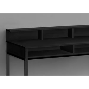 Scrivania Moderna per Computer da 48 Pollici in Laminato Nero e Metallo con Ripiani Portaoggetti per Ufficio Domestico e Lavoro con Laptop - Product Image 3