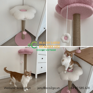 OEM y ODM: Postes rascadores de coco natural para gatos, casita de juegos multinivel para mascotas, proveedor directo - Product Image 5