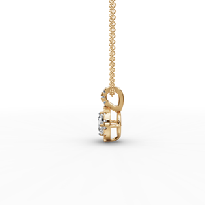 0.75 CT ทุกวันสร้อยคอจี้เพชรฮาโลหรูหราปลูกในแล็บ - Product Image 4