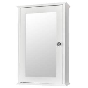 <b>White</b> Single Door Wall-Mounted Bathroom Cabinet with <b>Mirror</b> Indoor Use - Product Image 5