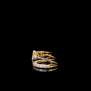 Magnificent radiant cut diamond <b>ring</b> <b>stack</b> set with pear accents curved baguette enhancer bands luxury bridal fine jewelry - Product Image 5