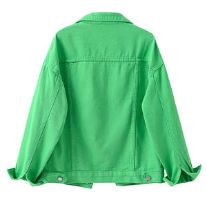 Vestes en jean délavé vert grande taille pour femmes – Tendance, élégantes et décontractées pour l'hiver – Fabriquées au Bangladesh - Product Image 2