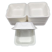 Contenants alimentaires jetables en bagasse empilables classiques et peu encombrants pour cuisines, événements et plats à emporter
