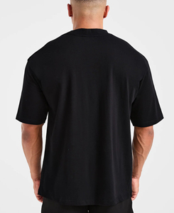 Camiseta Negra Extra Grande para Hombre, Talla XXL, Manga Corta, Cuello Redondo, 100% Algodón Jersey, Estilo Casual, Diseño Liso, Precio Económico, MOQ Bajo - Product Image 2