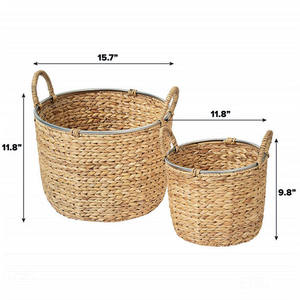 Cesta de Jacinto de Agua de Vietnam, Hecha a Mano, Duradera, para Almacenamiento de Artículos Diversos, con Asas, Estilo Lavandería, Decoración Vintage para el Hogar 2026, Precio Especial - Product Image 2