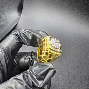 Anillo de Compromiso Cuadrado con Diamantes de Moissanita de Corte Brillante Redondo Estilo Iced Out para Hombre, Plata de Ley 925, Joyería de Regalo Hip Hop - Product Image 2