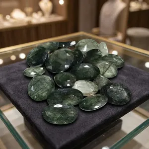 BAITHU GEMS MINERALS ควอตซ์รูทิเลตสีเขียวธรรมชาติ คริสตัลขัดเงา อัญมณีหายาก พร้อมรูทิลในตัว สำหรับการเติบโตทางจิตวิญญาณและความบริสุทธิ์ - Product Image 6