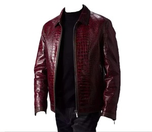 Veste en cuir pour homme avec motif python, cuir véritable de haute qualité, vêtements de motard, vêtements de mode pour homme, production OEM personnalisée - Product Image 3