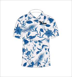 เสื้อโปโลผู้ชายสีน้ำเงินลายทรอปิคอล แขนสั้น สวมใส่สบาย เหมาะสำหรับฤดูร้อน เล่นกอล์ฟ น้ำหนักเบา มีปก แฟชั่น - Product Image 3