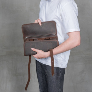Luxury leather <b>tool</b> <b>roll</b> organizer <b>bags</b> wholesale bulk OEM supplier premium handmade portable storage export quality for sale - Product Image 5
