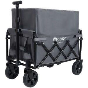 Carrito Utilitario de Doble Capa, 100% Más Espacio, Capacidad de 225 lb, Carrito de Camping para Compras, Deportes, Jardinería y Pesca - Product Image 1