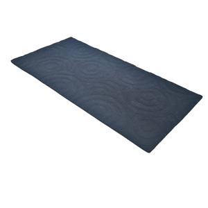 Tapis d'intérieur en laine tufté à la main, motif circulaire 3D noir minimaliste moderne - Product Image 5