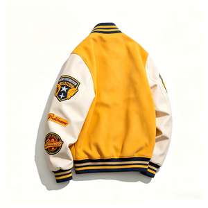 2026 Retro Stand Collar Varsity <b>Jacket</b> Chenille Embroidered Patch <b>Baseball</b> Bomber Winter Streetwear Custom Outerwear <b>for</b> <b>Men</b> - Product Image 3