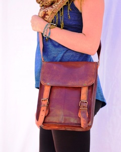 Vintage Laptop <b>Messenger</b> <b>Bag</b> Briefcase Crossbody Satchel Brown 100% Genuine Leather For <b>Men</b> And Women Unisex Para Hombre Vintage - Product Image 2