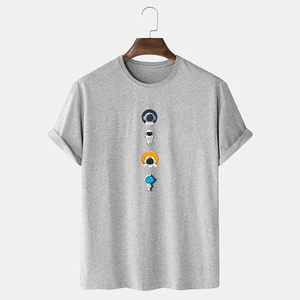 Camiseta de Lujo para Hombre, Estilo Urbano, 100% Algodón Tejido, Diseño Liso, Lavado Ácido, Calavera Vintage, Estilo High Street - Product Image 2