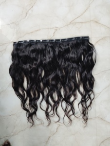 Extensions de cheveux naturels indiens Remy ondulés, 100% cuticules alignées, à clipser, 100g - Product Image 2