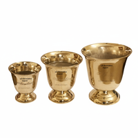 Premium Polierter Versilberter Champagnerkühler-Set Eleganter Standfuß-Weinkühler Hochzeits- und Partyzubehör Barware Weinkübel