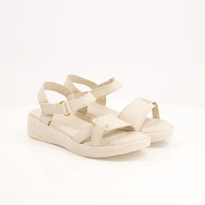 Sandalias planas altas con estilo para mujer, cómodas zapatillas de cuero PU suave de Material Rexine para verano, ropa informal para exteriores, zapatillas de primavera - Product Image 1