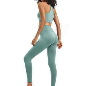 Ensemble de yoga et de sport grande taille uni pour femme, prix de gros abordable, vêtements de sport les plus vendus - Product Image 5