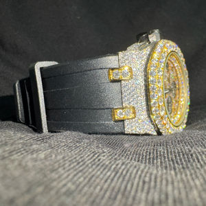 Reloj de Lujo Cuadrado para Hombre, con Correa de Acero Inoxidable Negro, Adornado con Diamantes Moissanite, Estilo Antiguo, para EE. UU. y Reino Unido - Product Image 1