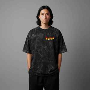 New Arrived Oversized Hip Hop Men's T-Shirts <b>Drop</b> Shoulder Acid Wash O-Neck Short Sleeve Baggy 100% Cotton Plus Size - Product Image 4