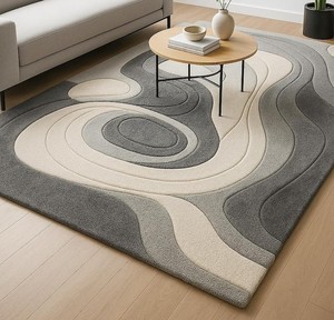 Alfombra de Lana y Nailon de Lujo Moderna, Hecha a Mano, con Diseño Floral de Alta Calidad, Pedido Mínimo de 10 Metros Cuadrados para Hotel, Sala de Estar o Entrada - Product Image 3