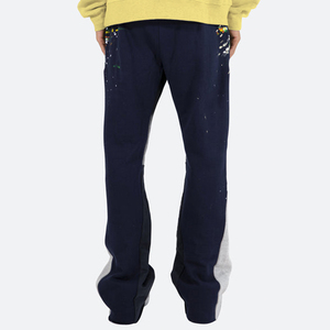 Pantalon de jogging évasé empilé en molleton de coton personnalisé pour hommes, avec logo imprimé sur mesure, taille élastique, séchage rapide, vente en gros - Product Image 2