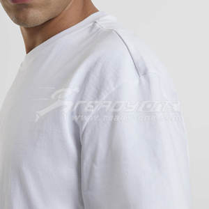 Camiseta lisa de alta calidad para hombre, venta al por mayor, camisetas con estampado bordado personalizado, camisetas de cuello redondo de punto de algodón 100% sólido para hombre - Product Image 3