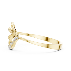 Anillos de oro macizo de 14k para mujer con diseño minimalista de diamantes de corte redondo en forma de cruz, ideales para regalo, compromiso, aniversario, boda. - Product Image 2