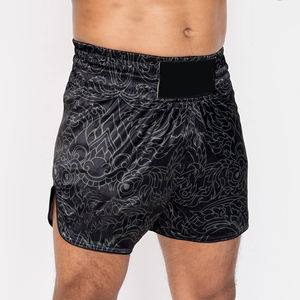 Shorts de boxe Muay Thai de haute qualité 100% polyester satiné, séchage rapide, respirant, extensible pour l'entraînement en salle et les arts martiaux - Product Image 2