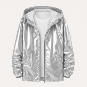 Veste à capuche épaisse et brillante camouflage pour homme, avec logo sur le devant, idéale pour les soirées et les clubs, coupe droite, manches classiques - Product Image 3