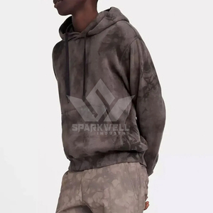 Sweat à capuche décontracté pour homme en molleton bouclette 100 % coton, coupe oversize, avec poche frontale et logo, anti-boulochage, collection automne - Product Image 2