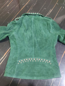 Chaqueta Varsity de Cuero Genuino Personalizada, Cortavientos, con Cierre, para Mujer, Invierno, Estilo Hip Hop, Forro de Satén, Fabricante - Product Image 2