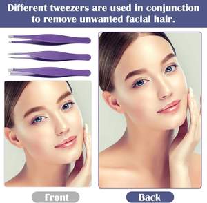 Juego de 3 Pinzas Puntiagudas de Acero Inoxidable – Puntas Finas para Pelo Encarnado, Extracción de Astillas y Depilación de Cejas - Product Image 5