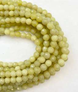 Cuentas de Jade Limón Natural Facetadas Redondas, Hilo de Piedras Preciosas Amarillas para Fabricación de Joyería, Cuentas Sueltas al por Mayor - Product Image 2