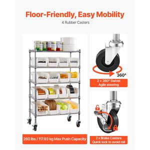 Sistema di scaffalature in acciaio a 5 livelli con 16 organizer portautensili mobili e contenitori con ruote per garage - Product Image 5