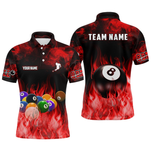 Camiseta de billar personalizada al por mayor para hombre, camiseta de polo de poliéster de secado rápido, más vendida, con impresión por sublimación completa - Product Image 2