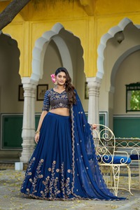 ooknBook <b>Art</b> Stylish Rangoli Silk Lehenga Choli With Sequins & Thread Embroidery - Product Image 3